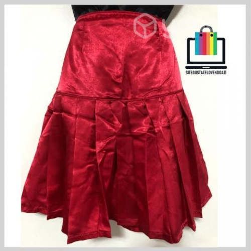 Falda Plisada Tela Brillante