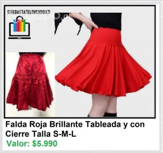 Falda Plisada Tela Brillante