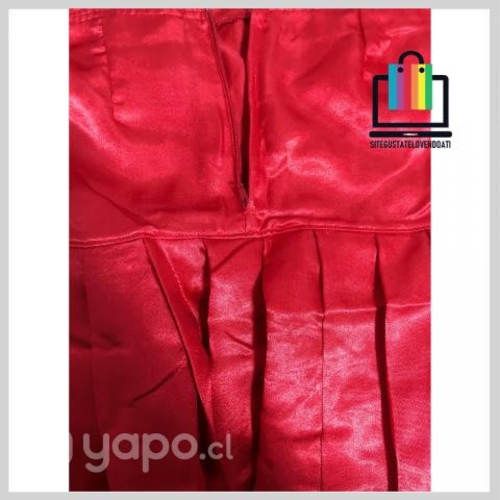 Falda Plisada Tela Brillante