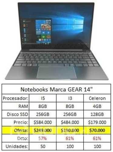 Notebook GEAR 14&quot; - I5 / 8GB / SSD256GB