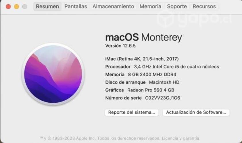 IMAC 2017 Retina 4K 8GB RAM 1TB Memoria