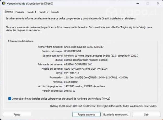 Notebook ASUS TUF GAMER