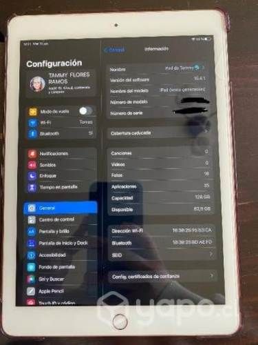 Ipad 6ta generación 128GB rose gold