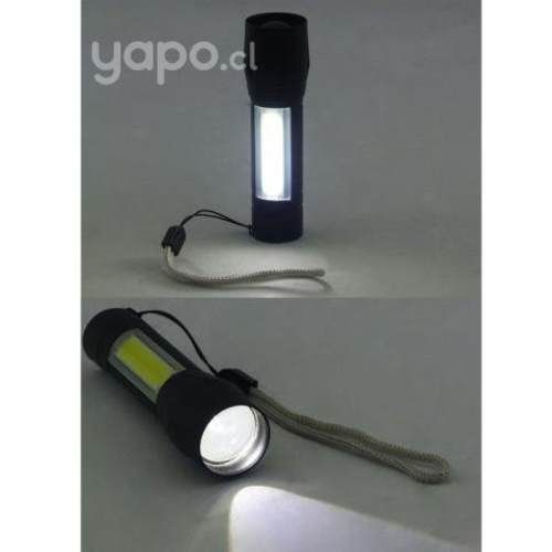 Linterna 1+1 LED Mini Tactica Metalica, Con Zoom,