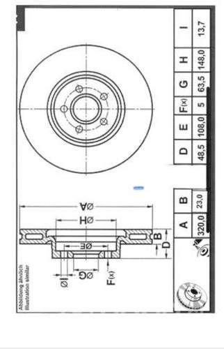 Disco de frenos ventilados diametro 320 mm