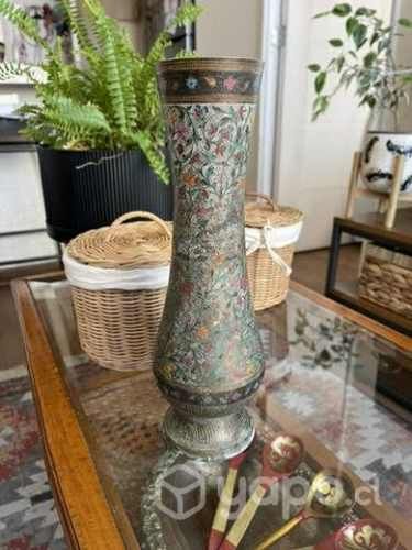 Florero jarrón hindú bronce