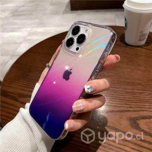 Carcasa Iphone 14 transparente Blanco/morado