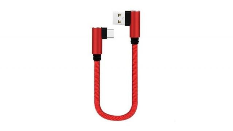 Cable Corto Usb A Tipo-c 90º L 25cm Carga Rapida