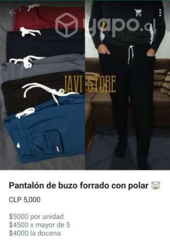 Pantalon mujer forrado tipo buzo