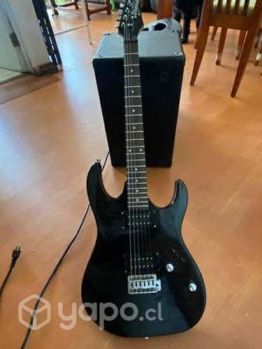Guitarra eléctrica y power mix mb100