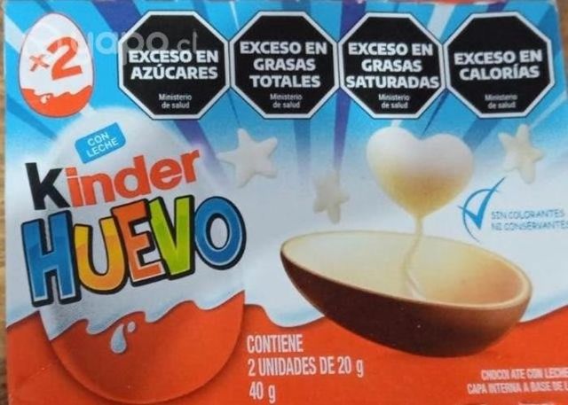 Caja 2 huevos kínder niño