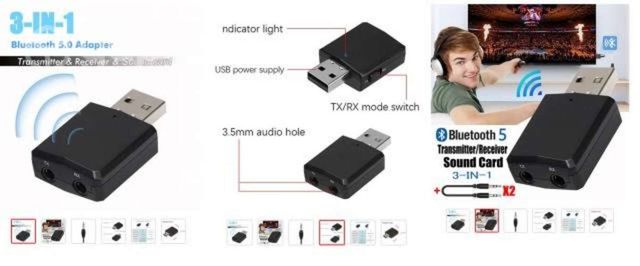 Adaptador Bluetooth 3 en 1 para equipos antiguos