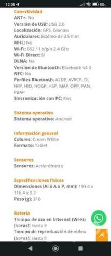 Tablet Samsung de 7 pulgadas