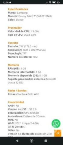 Tablet Samsung de 7 pulgadas