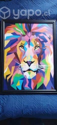 Cuadro decorativo leon abstracto 30x40