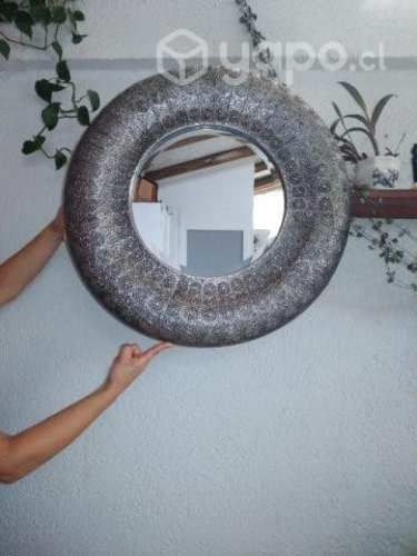 Espejo biselado estilo marroquí de metal