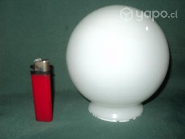 Globo Vidrio De 14 Cms. Blanco, Base 8 Cms