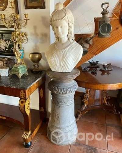 Antiguo gen par bustos mármol Art Deco con base