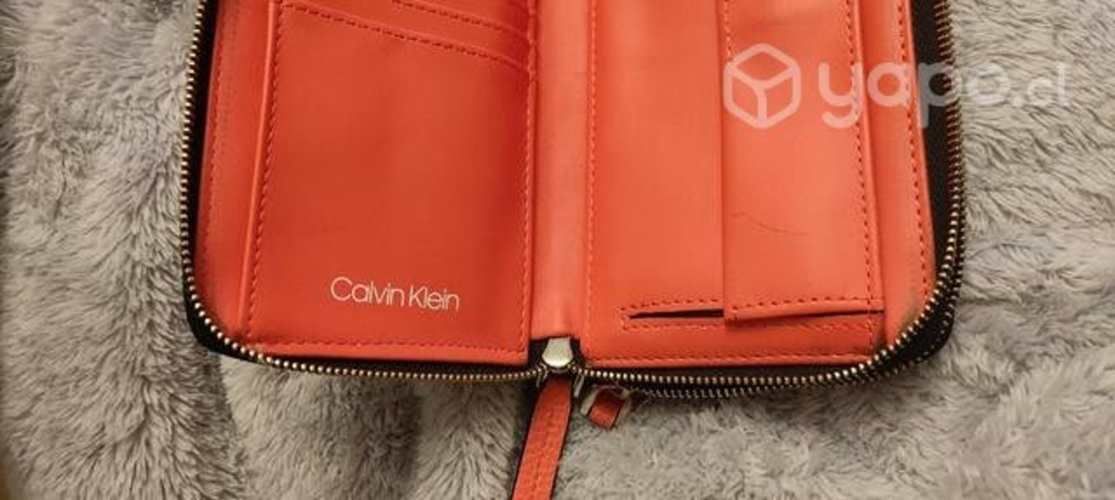 Billetera calvin klein original color salmon