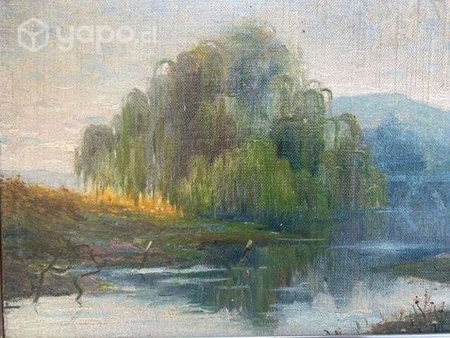 Antigua pintura Chilena Alfredo Helsby óleo tela