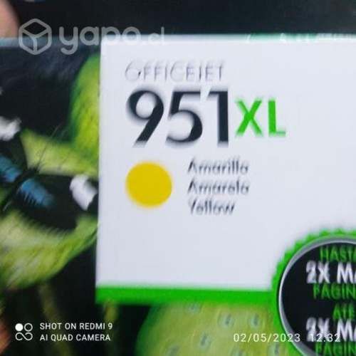 Tintas hp 951xl colores originales de alta