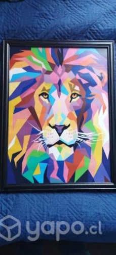 Cuadro decorativo leon abstracto 30x40