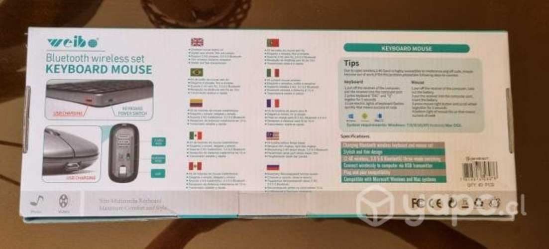Teclado y mouse inalámbrico Weibo WB-8077 NUEVO