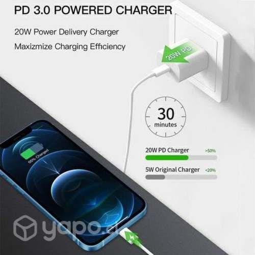 Combo Base De Carga 20w + Cable Lightning a USB-C