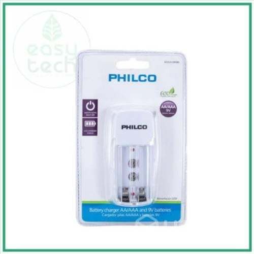 Cargador doble de pilas philco AA,AAA,9V