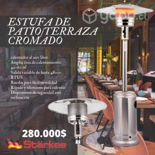 Estufa de patio/terraza cromado