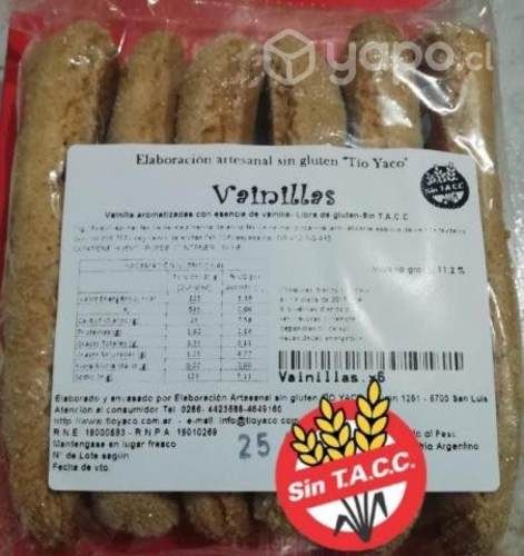 Vainillas artesanales sin gluten