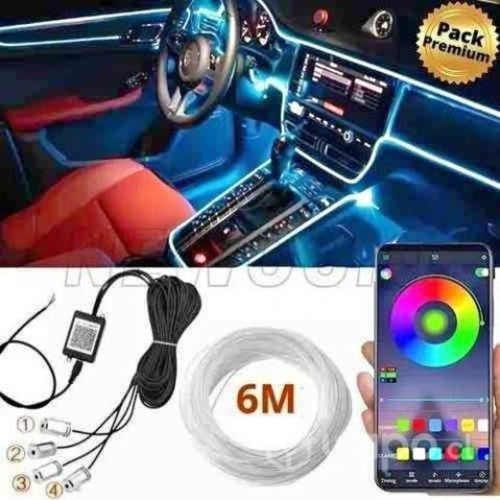 Tira De Luces Led De Neón Rgb Interior Auto 12v Bl
