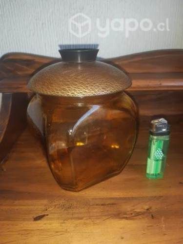 Bello frasco de vidrio color ambar 15*13 cm