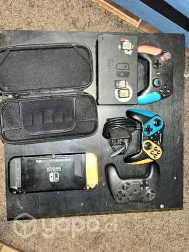 Switch con 3 mandos adicionales y 3 juegos
