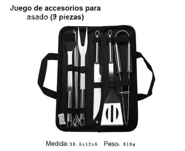 Utensilios Parrillero Para Asado - Juego De 9 Pzs