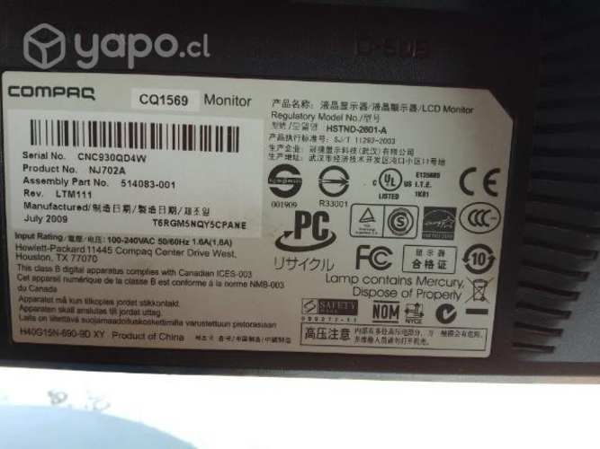 Monitor compac de 15 pulgafas