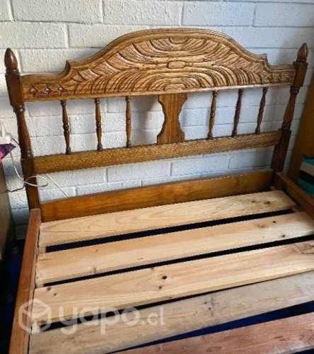 Cama de madera antigua plaza y media
