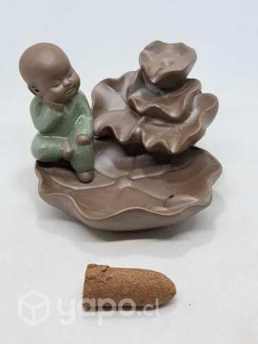 Porta incienso y Cascada de Humo,Cerámica c/Monje