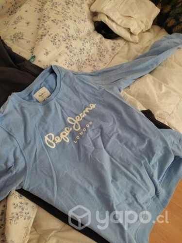 Poleron pepe jeans original nuevo talla 14 celeste