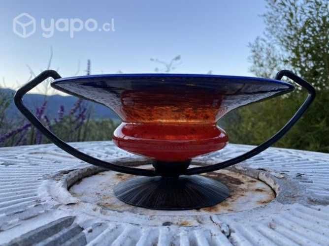 Antiguo cristal Art Deco firmado Schneider impecab