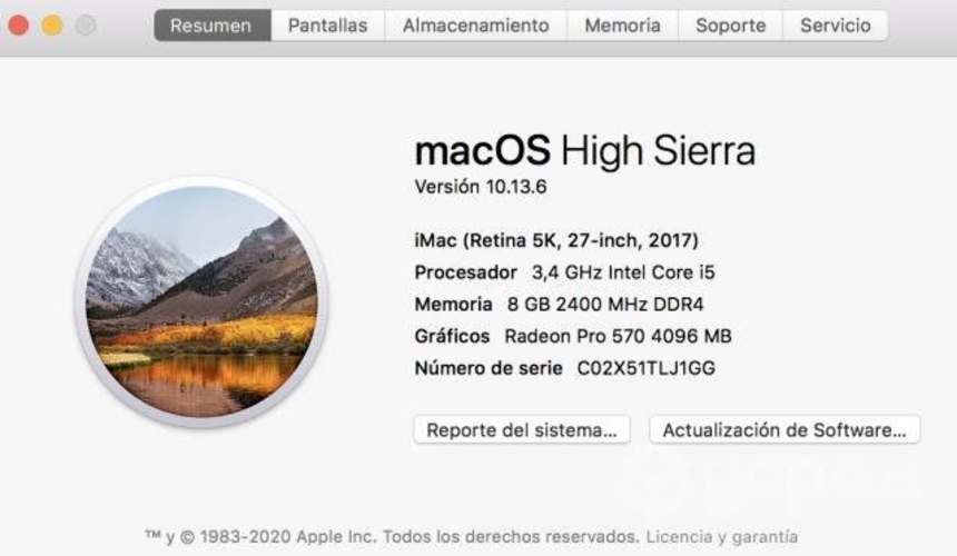 MacOS high Sierra version 10.13.6