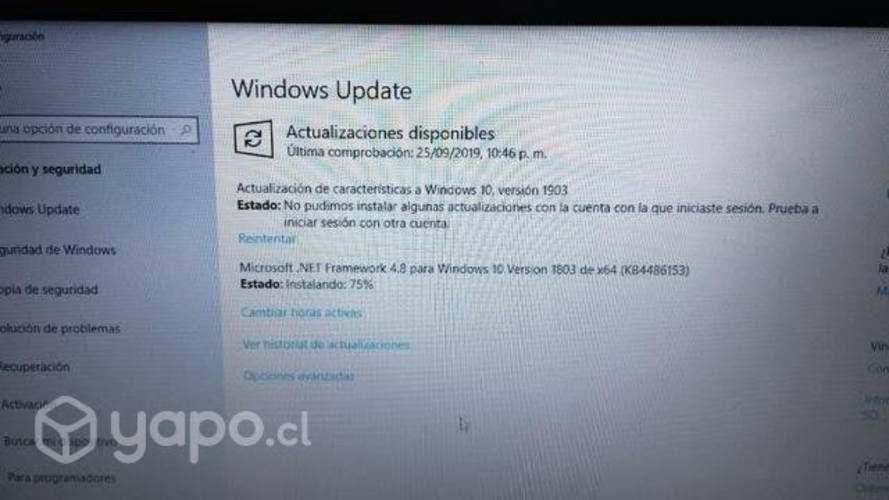 Notebook HP para repuesto.