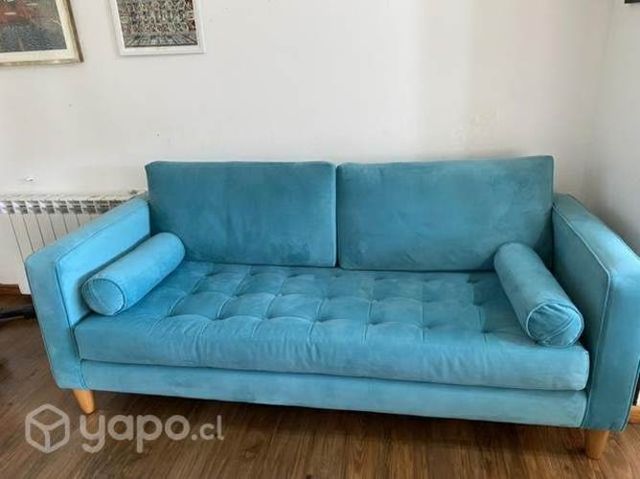 Sofá 3 Cuerpos Capitone New Turquesa