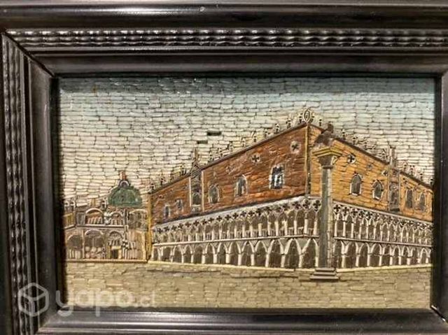 Antiguo micro mosaico veneciano siglo XIX Palacio