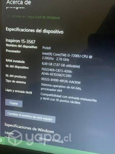 Laptop Inspiron 15&quot; 3567