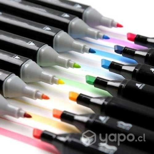 Set 80 Lápices Marcadores Gráficos Dibujo Doble Pu