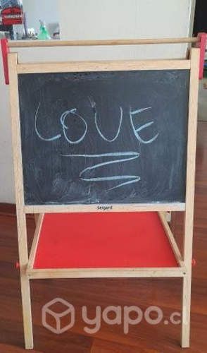 Pizarra madera atril doble lado