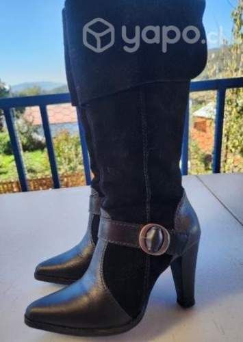 Botas de cuero y gamuza