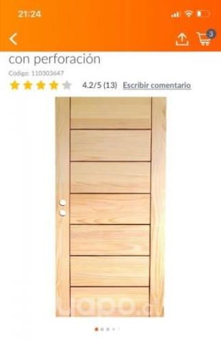 Puerta sólida Pino Radiata 7 paneles z85 x 200