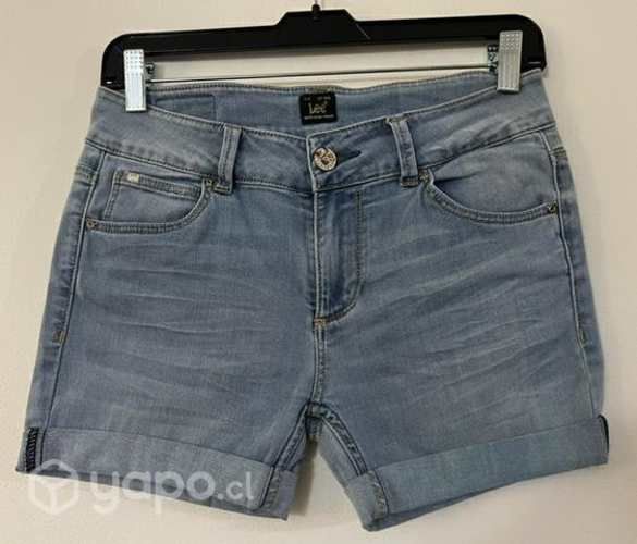Short Elástico Marca Lee Talla 40 Celeste
